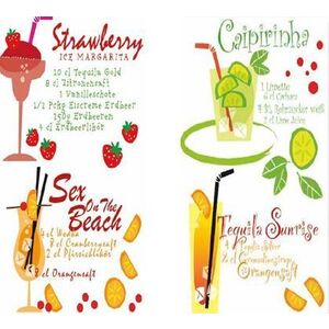 Imagine Stickere Friedola Cocktail, model pahare cocktail, multicolor, 45x65cm, set 2 buc, cod 53019