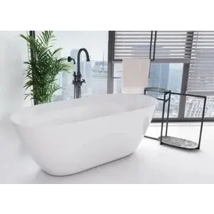 Imagine Cada freestanding Besco Moya compozit 170x72 cm, alb lucios