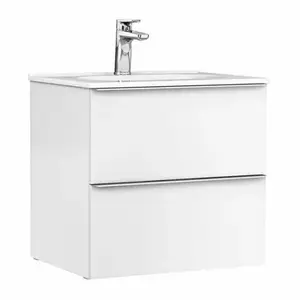 Imagine Baza lavoar suspendat Gala Shona 2 sertare 60x45.2 cm alb