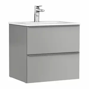 Imagine Baza lavoar suspendat Gala Shona 2 sertare 60x45.2 cm gri