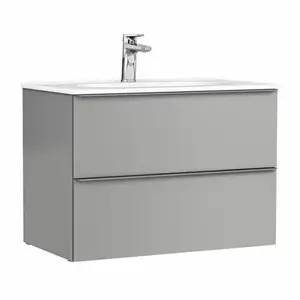 Imagine Baza lavoar suspendat Gala Shona 2 sertare 80x45.2 cm gri