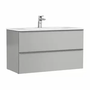 Imagine Baza lavoar suspendat Gala Shona 2 sertare 100x46 cm gri