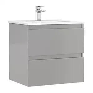 Imagine Set PROMO mobilier baza si lavoar Gala Daily 60x46 cm 2 sertare gri