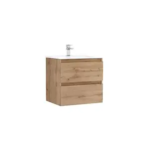 Imagine Set PROMO mobilier baza si lavoar Gala Daily 60x46 cm 2 sertare stejar rustic