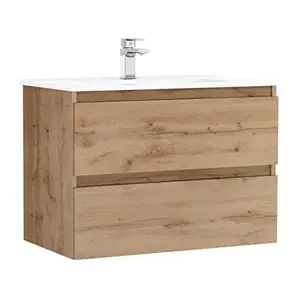 Imagine Set PROMO mobilier baza si lavoar Gala Daily 80x46 cm 2 sertare stejar rustic