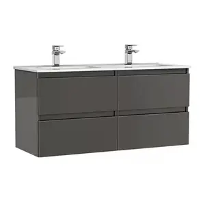 Imagine Set PROMO mobilier baza si lavoar Gala Daily 120x46 cm 4 sertare antracit