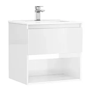 Imagine Set PROMO mobilier baza si lavoar Gala Daily 60x46 cm 1 sertar alb