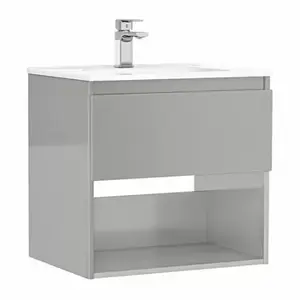Imagine Set PROMO mobilier baza si lavoar Gala Daily 60x46 cm 1 sertar gri