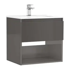 Imagine Set PROMO mobilier baza si lavoar Gala Daily 60x46 cm 1 sertar antracit