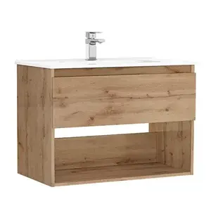 Imagine Set PROMO mobilier baza si lavoar Gala Daily 80x46 cm 1 sertar stejar rustic