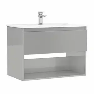 Imagine Set PROMO mobilier baza si lavoar Gala Daily 80x46 cm 1 sertar gri
