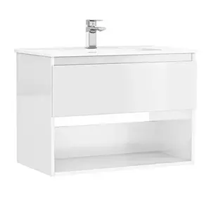Imagine Set PROMO mobilier baza si lavoar Gala Daily 80x46 cm 1 sertar alb