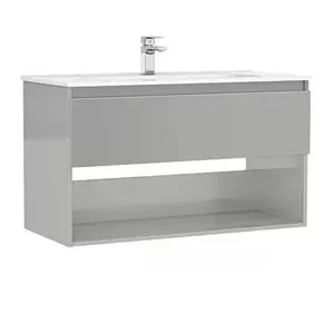 Imagine Set PROMO mobilier baza si lavoar Gala Daily 100x46 cm 1 sertar gri
