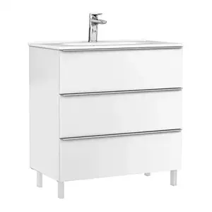 Imagine Set PROMO mobilier baza Gala Shona si lavoar Klea 80x46 cm 3 sertare alb mat