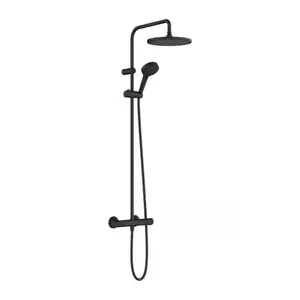 Imagine Sistem dus cu baterie termostatica Hansgrohe Vernis Blend 240 S negru mat 1 jet
