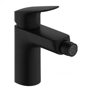 Imagine Baterie bideu Hansgrohe Logis 100 negru mat cu ventil pop-up
