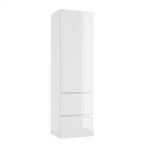 Imagine Dulap inalt suspendat Defra Como 40x140 cm 1 usa si 2 sertare alb lucios