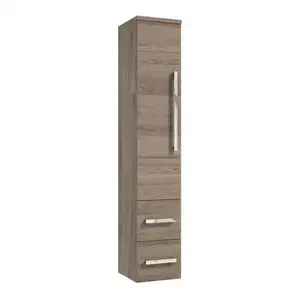 Imagine Dulap inalt suspendat Defra Granada 30.2x162.5 cm 1 usa si 2 sertare nuc rockford natur