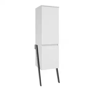 Imagine Dulap inalt stativ Defra Op-Arty 44x163 cm 2 usi alb lucios