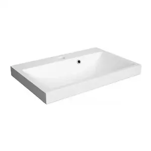 Imagine Lavoar pe mobilier Defra Olex compozit mineral 60x40 cm alb lucios