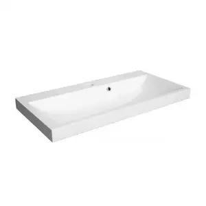 Imagine Lavoar pe mobilier Defra Olex compozit mineral 80x40 cm alb lucios