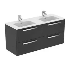 Imagine Baza lavoar suspendat Ideal Standard Tempo 4 sertare 120x44 cm gri lucios