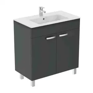 Imagine Baza lavoar pe pardoseala Ideal Standard Tempo 2 usi 80x44 cm gri lucios