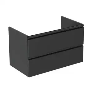 Imagine Baza lavoar suspendat Ideal Standard Tesi 2 sertare 80x44 cm negru mat