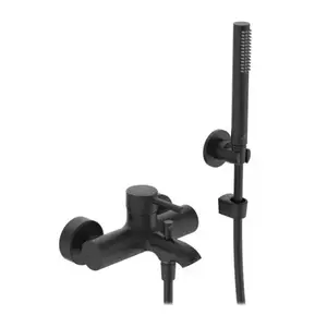 Imagine Set PROMO baterie cada si dus Ideal Standard Ceraline cu set de dus negru mat