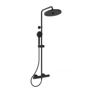 Imagine Sistem dus cu baterie termostatica Ideal Standard Ceratherm T25+ negru mat