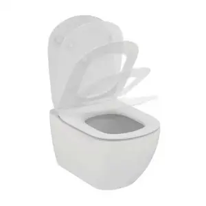Imagine Set PROMO vas WC suspendat Ideal Standard Tesi AquaBlade 53.5x36.5 cm cu capac alb softclose