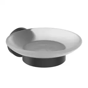 Imagine Savoniera din sticla alba Ideal Standard IOM cu suport negru mat
