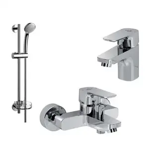 Imagine Set PROMO 3 in 1 Ideal Standard Ceraplan III baterie lavoar, baterie cada si set dus