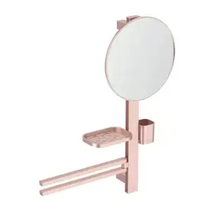 Imagine Oglinda cu etajera si bara dubla Ideal Standard Alu+ M rose mat