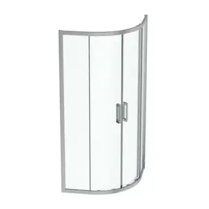 Imagine Cabina de dus semirotunda Ideal Standard Connect 2 90x90 cm cu usi culisante si profil argintiu