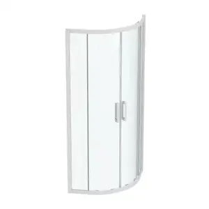 Imagine Cabina de dus semirotunda Ideal Standard Connect 2 80x80 cm cu usi culisante si profil alb mat