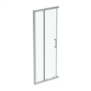 Imagine Usa cabina de dus culisanta Ideal Standard Connect 2 80x80 cm profil argintiu lucios