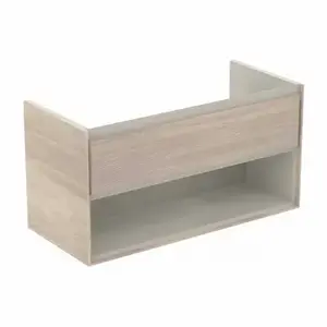 Imagine Baza lavoar suspendat Ideal Standard Connect Air 1 sertar 100x44 cm maro lemn