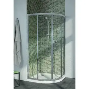 Imagine Cabina de dus semirotunda Ideal Standard Connect 90x90 cm profil alb