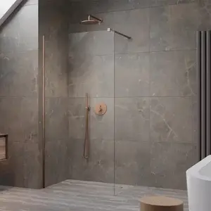 Imagine Cabina de dus Walk-In Radaway Modo New Brushed Copper II 60x200 cm profil cupru periat