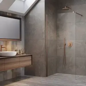 Imagine Cabina de dus Walk-In Radaway Modo New Brushed Copper II 65x200 cm profil cupru periat
