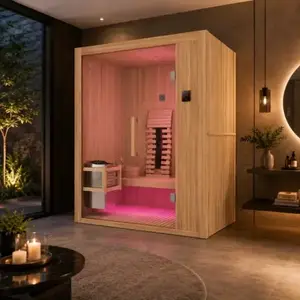 Imagine Sauna mixta Sanotechnik Alaska finlandeza si uscata cu infrarosu pentru 2 persoane 160x110xH200 cm