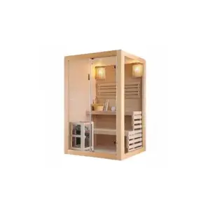 Imagine Sauna finlandeza Sanotechnik Panorama natur 2 persoane 130x120x200 cm molid