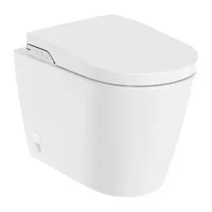 Imagine Set PROMO vas WC Roca Inspira Smart 58.5x38.5 cm alb cu rezervor si capac cu functie de bideu