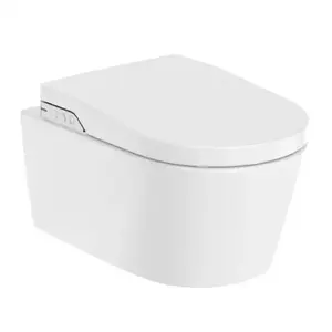 Imagine Set PROMO vas WC Roca Inspira Smart 58.5x38.5 cm alb suspendat cu rezervor si capac cu functie de bideu