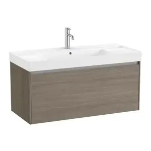 Imagine Set PROMO mobilier baza si lavoar cu 2 polite Roca Ona Unik 1 sertar 100x46 cm ulm inchis