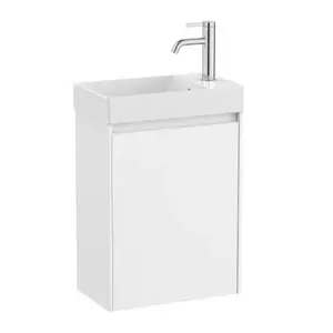 Imagine Set PROMO mobilier baza si lavoar Roca Ona Unik 1 usa 45x26 cm alb mat
