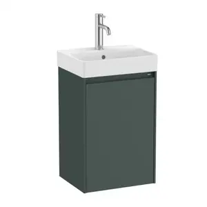 Imagine Set PROMO mobilier baza si lavoar Roca Ona Unik 1 usa 40x32 cm verde mat