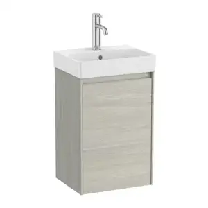 Imagine Set PROMO mobilier baza si lavoar Roca Ona Unik 1 usa 40x32 cm stejar deschis