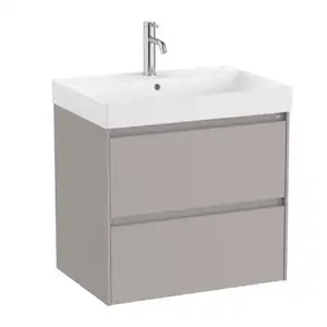 Imagine Set PROMO mobilier baza si lavoar Roca Ona Unik 2 sertare 65x46 cm gri mat